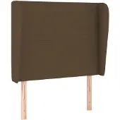 vidaXL Hoofdbord met randen 103x23x118/128 cm stof donkerbruin