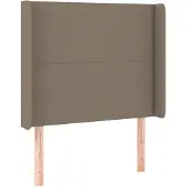 vidaXL Hoofdbord met randen 93x16x118/128 cm stof taupe