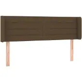 vidaXL Hoofdbord met randen 147x16x78/88 cm stof donkerbruin