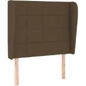 vidaXL Hoofdbord met randen 103x23x118/128 cm stof donkerbruin