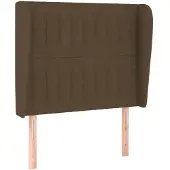 vidaXL Hoofdbord met randen 103x23x118/128 cm stof donkerbruin