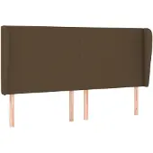 vidaXL Hoofdbord met randen 183x23x118/128 cm stof donkerbruin
