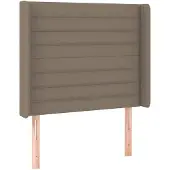 vidaXL Hoofdbord met randen 93x16x118/128 cm stof taupe