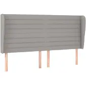 vidaXL Hoofdbord met randen 163x23x118/128 cm stof lichtgrijs