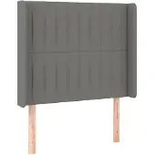 vidaXL Hoofdbord met randen 83x16x118/128 cm stof donkergrijs