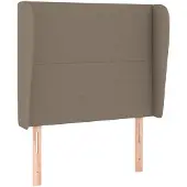vidaXL Hoofdbord met randen 83x23x118/128 cm stof taupe