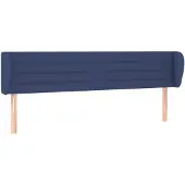 vidaXL Hoofdbord met randen 183x23x78/88 cm stof blauw