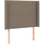 vidaXL Hoofdbord met randen 93x16x118/128 cm stof taupe