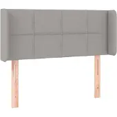 vidaXL Hoofdbord met randen 103x16x78/88 cm stof lichtgrijs