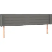 vidaXL Hoofdbord met randen 163x16x78/88 cm stof donkergrijs