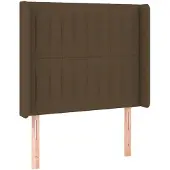 vidaXL Hoofdbord met randen 93x16x118/128 cm stof donkerbruin