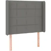 vidaXL Hoofdbord met randen 93x16x118/128 cm stof donkergrijs