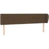 vidaXL Hoofdbord met randen 163x23x78/88 cm stof donkerbruin