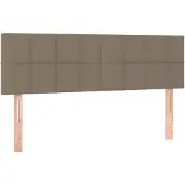vidaXL Hoofdborden 144x5x78/88 cm stof taupe