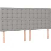 vidaXL Hoofdbord lichtgrijs 180x5x118/128 cm stof