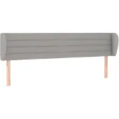 vidaXL Hoofdbord met randen 183x23x78/88 cm stof lichtgrijs
