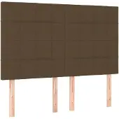 vidaXL Hoofdbord donkerbruin 144x5x118/128 cm stof