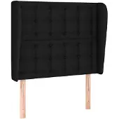 vidaXL Hoofdbord met randen 103x23x118/128 cm stof zwart