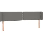 vidaXL Hoofdbord met randen 183x16x78/88 cm stof donkergrijs