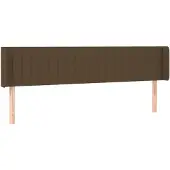 vidaXL Hoofdbord met randen 163x16x78/88 cm stof donkerbruin