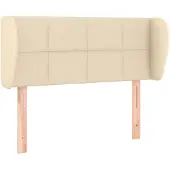 vidaXL Hoofdbord met randen 103x23x78/88 cm stof crèmekleurig
