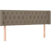 vidaXL Hoofdbord met randen 163x16x78/88 cm stof taupe