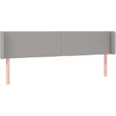 vidaXL Hoofdbord met randen 203x16x78/88 cm stof lichtgrijs