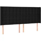 vidaXL Hoofdbord met randen 163x16x118/128 cm stof zwart