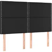vidaXL Hoofdbord zwart 144x5x118/128 cm kunstleer