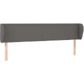 vidaXL Hoofdbord met randen 183x23x78/88 cm kunstleer grijs