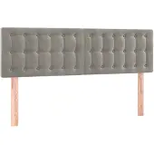 vidaXL Hoofdborden 144x5x78/88 cm fluweel lichtgrijs