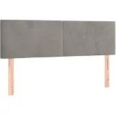 vidaXL Hoofdborden 144x5x78/88 cm fluweel lichtgrijs
