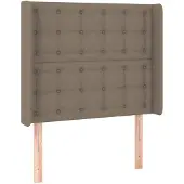vidaXL Hoofdbord met randen 103x16x118/128 cm stof taupe