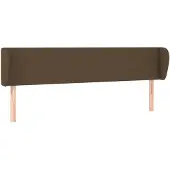 vidaXL Hoofdbord met randen 183x23x78/88 cm stof donkerbruin