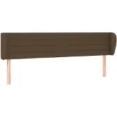vidaXL Hoofdbord met randen 203x23x78/88 cm stof donkerbruin