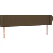 vidaXL Hoofdbord met randen 163x23x78/88 cm stof donkerbruin