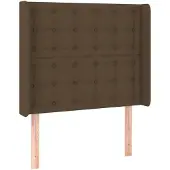 vidaXL Hoofdbord met randen 103x16x118/128 cm stof donkerbruin