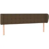 vidaXL Hoofdbord met randen 163x23x78/88 cm stof donkerbruin