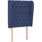 vidaXL Hoofdbord met randen 83x23x118/128 cm stof blauw