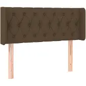 vidaXL Hoofdbord met randen 103x16x78/88 cm stof donkerbruin