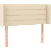 vidaXL Hoofdbord met randen 93x16x78/88 cm stof crèmekleurig