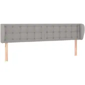 vidaXL Hoofdbord met randen 163x23x78/88 cm stof lichtgrijs