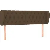 vidaXL Hoofdbord met randen 163x23x78/88 cm stof donkerbruin