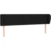 vidaXL Hoofdbord met randen 203x23x78/88 cm stof zwart