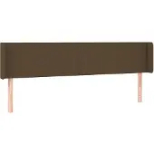 vidaXL Hoofdbord met randen 183x16x78/88 cm stof donkerbruin