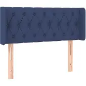 vidaXL Hoofdbord met randen 93x16x78/88 cm stof blauw