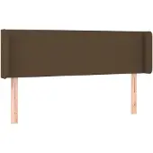 vidaXL Hoofdbord met randen 147x16x78/88 cm stof donkerbruin
