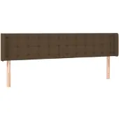 vidaXL Hoofdbord met randen 163x16x78/88 cm stof donkerbruin