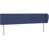 vidaXL Hoofdbord met randen 183x23x78/88 cm stof blauw
