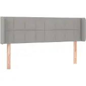 vidaXL Hoofdbord met randen 147x16x78/88 cm stof lichtgrijs